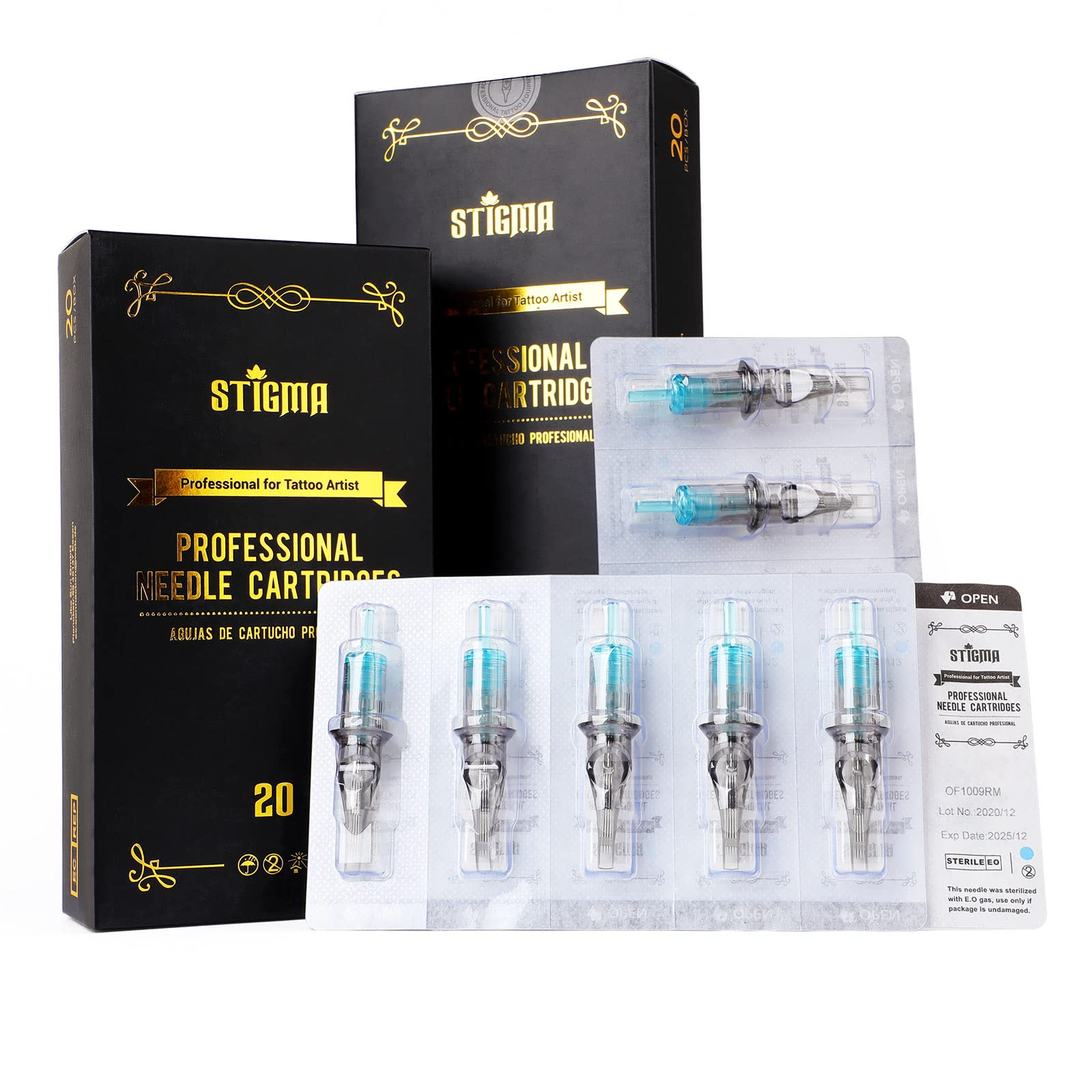STIGMA Maquina de Tatuar Inalámbrico con 2 Baterías, 40 Agujas de Cartucho de Tatuaje, 2800mAh Batería para Tatuaje,Tattoo Kit, Kit de Tatuaje para Principiantes