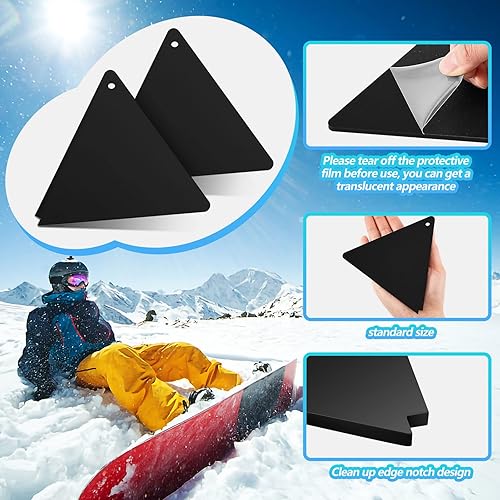 Miniatura 4 de 2 piezas de raspador de cera de snowboard, herramienta de raspador de esquí, equipo de afinación de snowboard, raspador triangular, raspador de cera