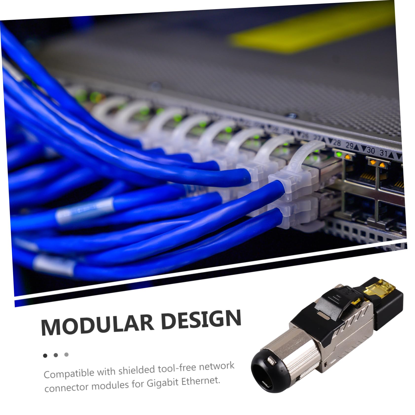 Housoutil 5St multi Kabel Cat8- W-lan Zu routers gilm laptip externer Cat8-Stecker Durchgang durch modulare Stecker Cat-8-Anschlüsse Phosphorbronze