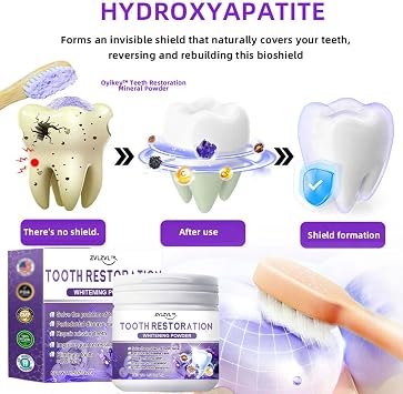 TeethRestoration Mineral Powder, Tooth Restoration Powder, ZVLZVL Natural Teeth Restoration Powder, Professional Oral Care, Protect Gums and Freshen Breat (2 Bottle)