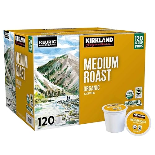 Kirkland Signature Asado orgánico de mezcla media cápsulas reciclables K Cup 3 libras 120 unidades