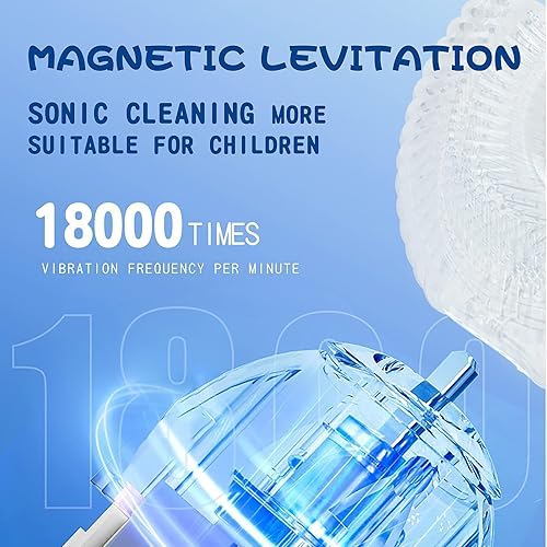 Miniatura 6 de Cepillo de dientes eléctrico en forma de U para niños con 4 cabezales de cepillo, cepillo de dientes sónico para niños con 5 modos, dinosaurio de