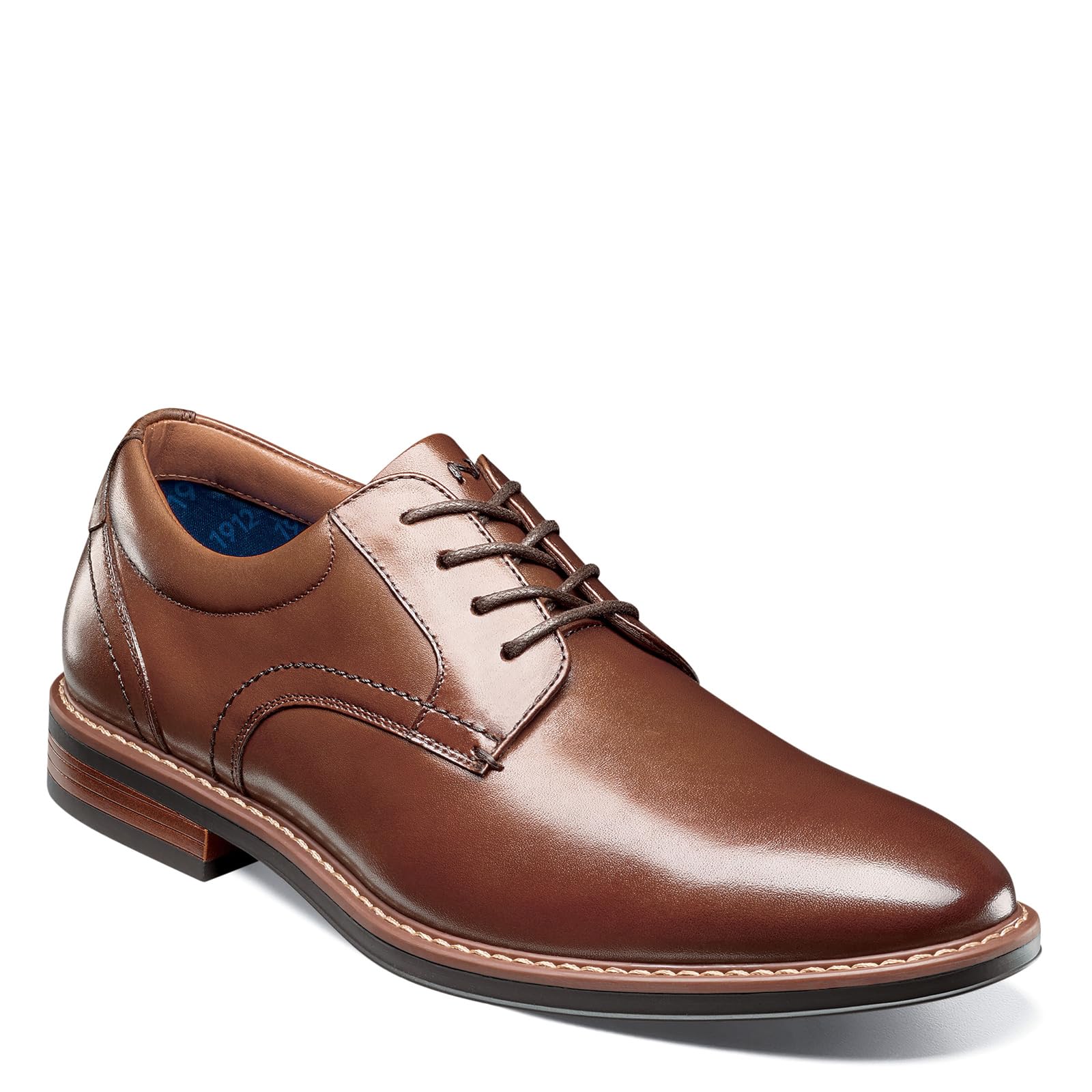 Nunn Bush Mens Centro Flex Plain Toe Oxford Dress Casual Leather Comfortable Lace Up