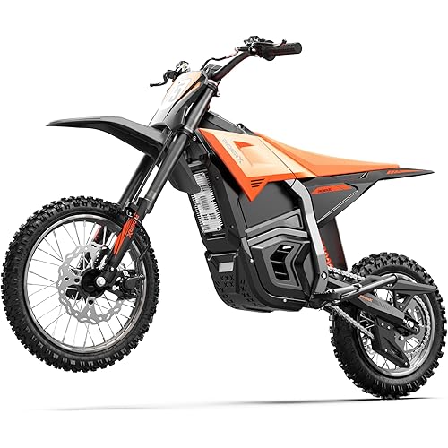Electric Dirt Bike for Adults Teens, 3000W Brushless 220Nm Motor - 45° Slope, 38 MPH, 48V/23.5Ah Removable Battery, Dual Hydraulic Brakes & Full Suspension Electric Motorcycle for 13+, Orange