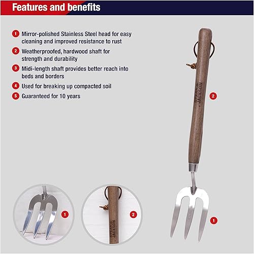 Miniatura 2 de Spear & Jackson 5110WF Tenedor tradicional de mango largo, 12"