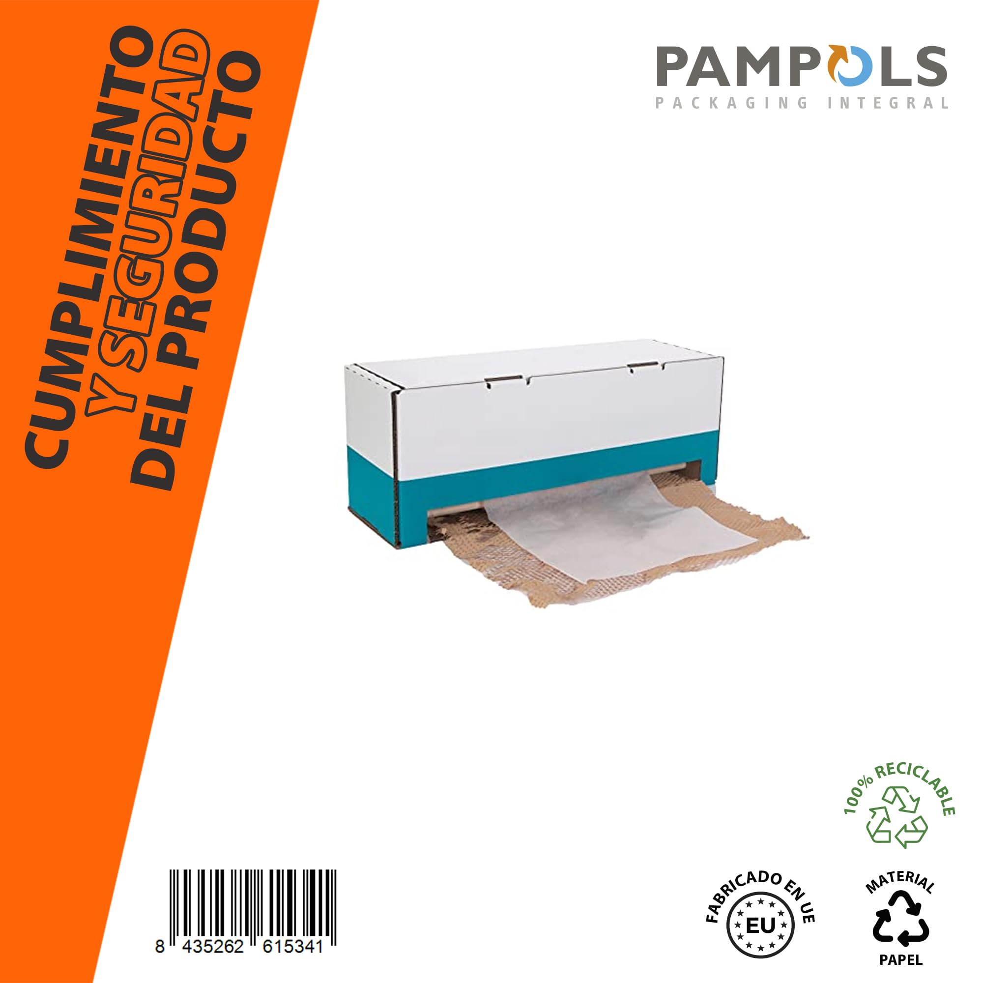 Caja Dispensador de Papel Nido de Abeja con Papel Seda | Papel Protector de Amortiguación para Embalar Objetos Frágiles | Medidas Nido de Abeja 50cm x 125metros | Papel seda 30cm x 125metros