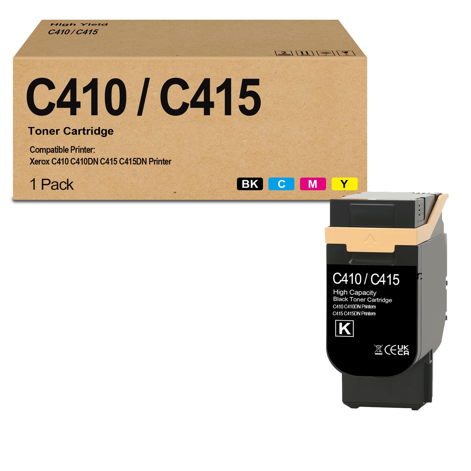HIGH Capacity C410 / C415 Black Toner Cartridge Replacement for Xerox 006R04685 Toner Cartridge Works for C410 C410DN VersaLink C415 C415DN Printers (1-Pack)