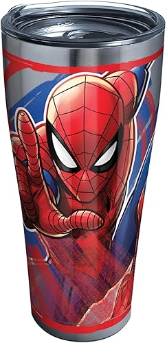 Tervis Vaso aislado de triple pared de Marvel Spider-Man icónico que mantiene las bebidas frías y calientes, 30 onzas, Legacy, acero inoxidable