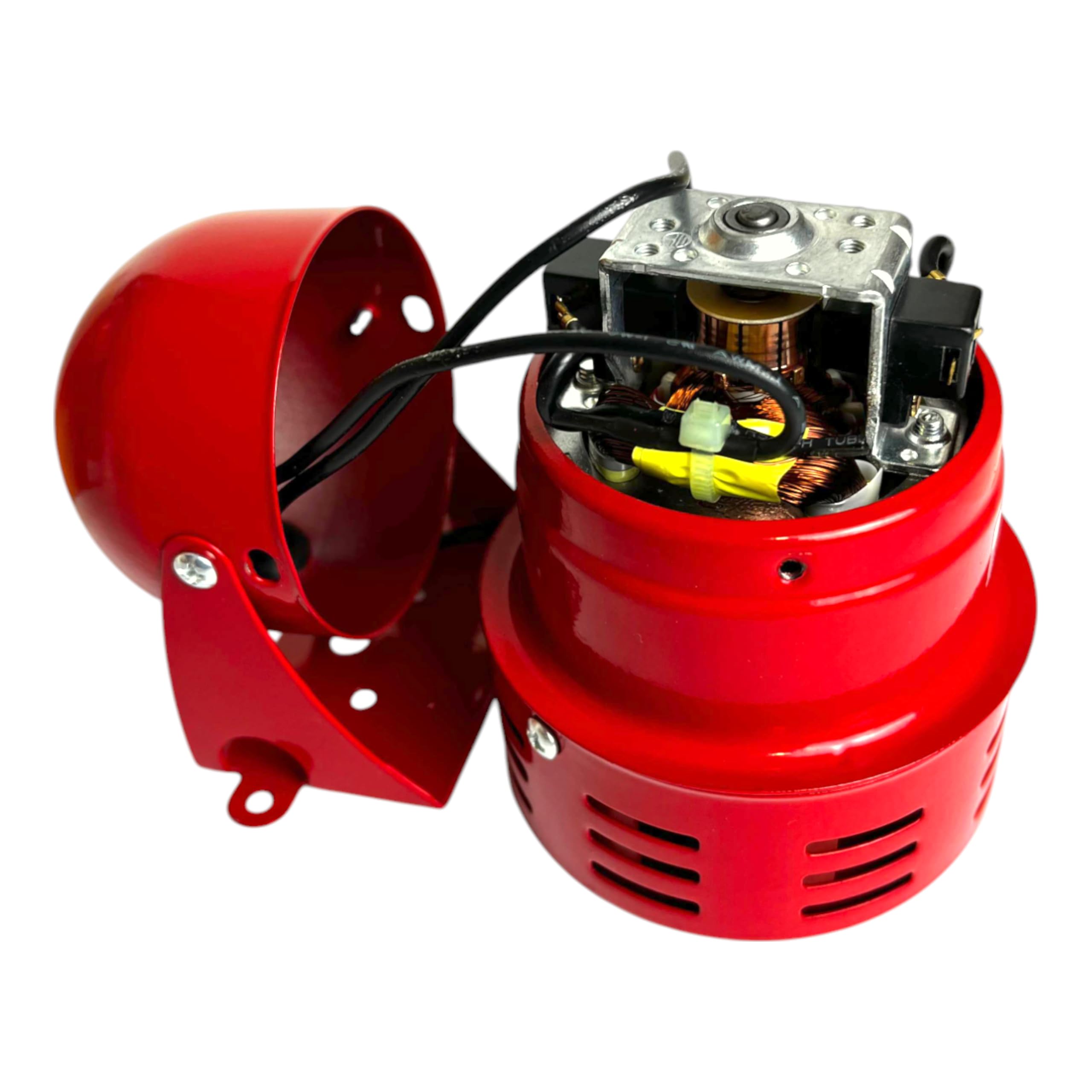 Sirena Control WiFi | Potente Motor 220V | Control Remoto Relé WiFi Incluido | Adhesivo Incluido | Sonido Alarma | 120DB | Metal Rojo | Compatible wallswitch AJAX | Google , Alexa, Tuya. | MS-190