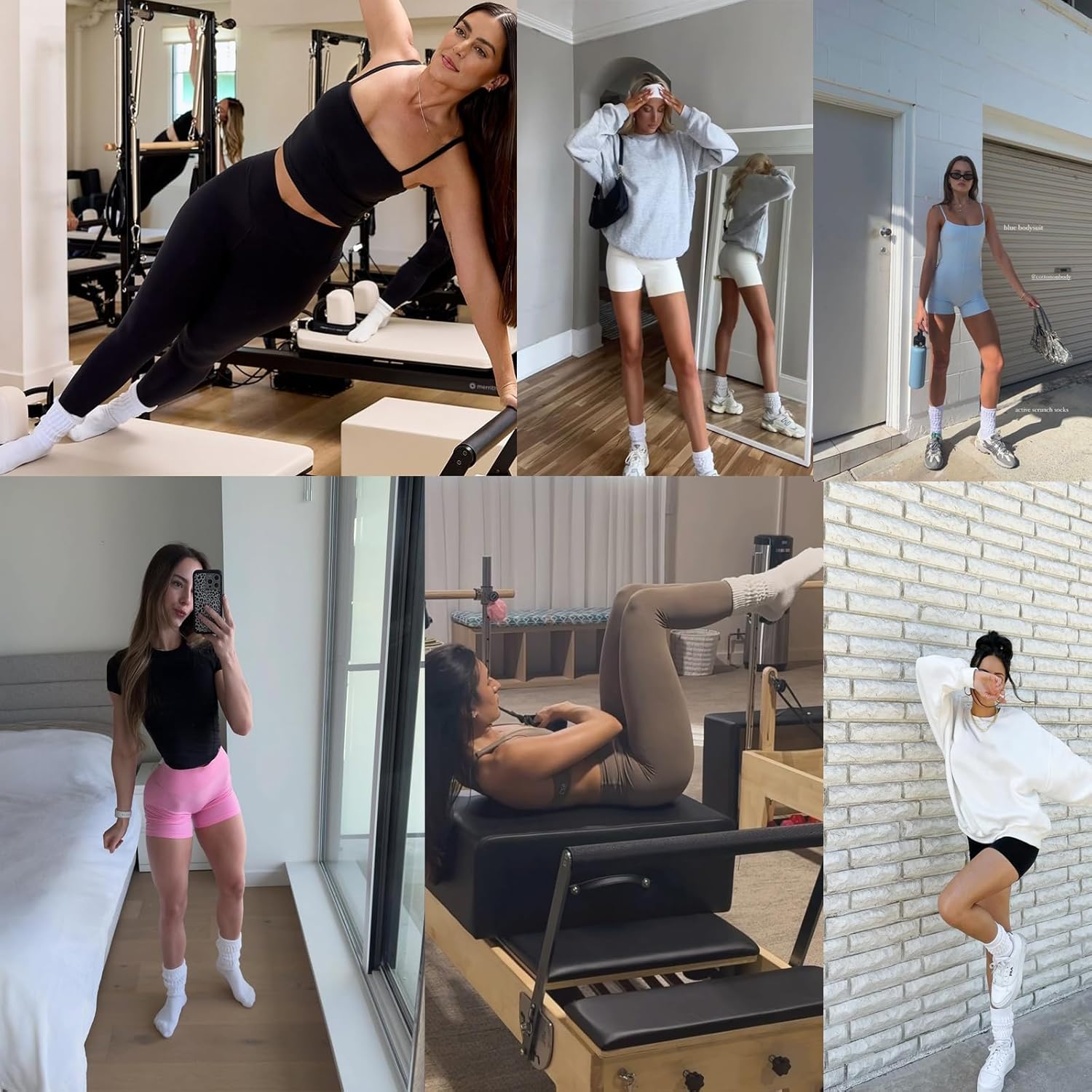 3 Pairs Grip Pilates Socks for Women Non Slip Long Slouchy Socks for Yoga Barre Workout Hospital - Image 7