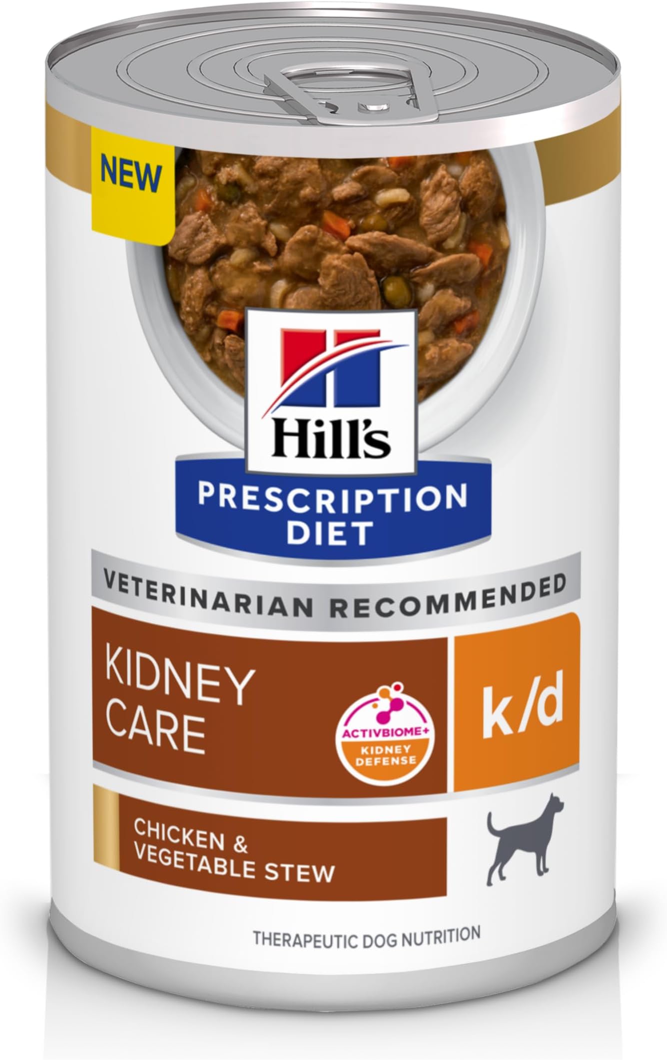 Hill's Prescription Diet k/d Kidney Care Chicken & Vegetable Stew Wet Dog Food, Veterinary Diet, 12.5 oz. Cans, 12-Pack