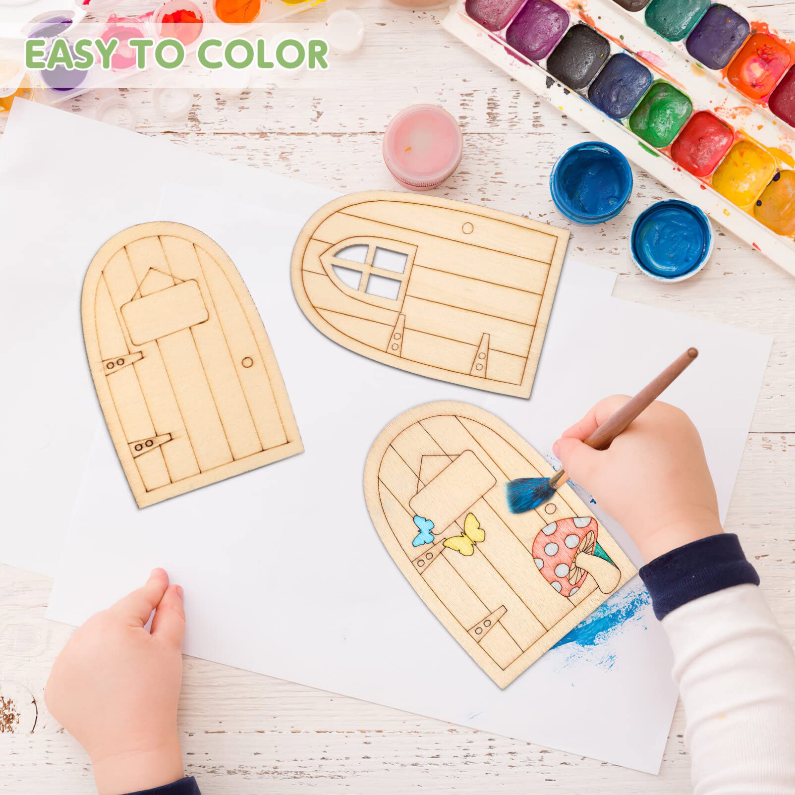 Decoración Infantil Jardín Puerta De Hada Para Árbol - Mini Puerta Mágica De Madera Para Jardín O Interior Accesorio Hadas Madera
