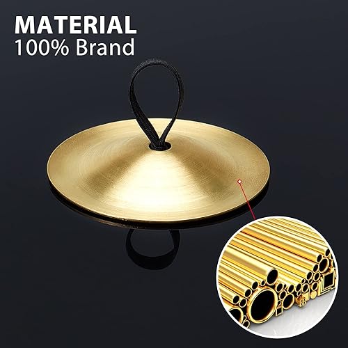 Miniatura 3 de 20 piezas de platillos de dedo, danza del vientre, instrumento musical Zills para fiesta de bailarina (latón, dorado)