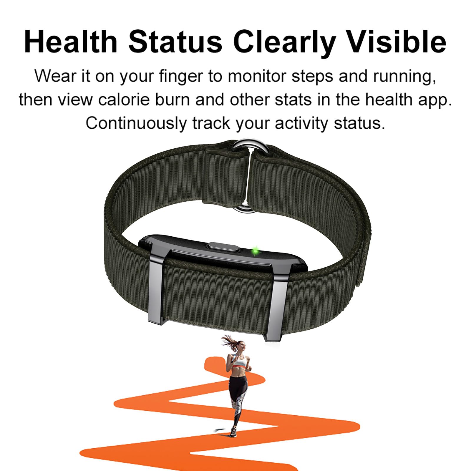 findtime Fitness Tracker Armband Aktivitätstracker ohne Display Wearable Pedometro Cardiaco Monitor Frequenza Cardiaca Misurazione della Frequenza Cardiaca Wristband Nylon Smart Band