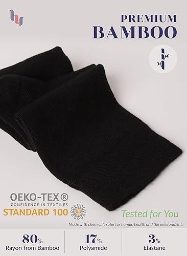 Miniatura 5 de Hugh Ugoli 3 Pairs Silky Soft Premium Bamboo Socks for Girls, Boys, Kids, Absorb Sweat, Knee High Long Dress School Uniform
