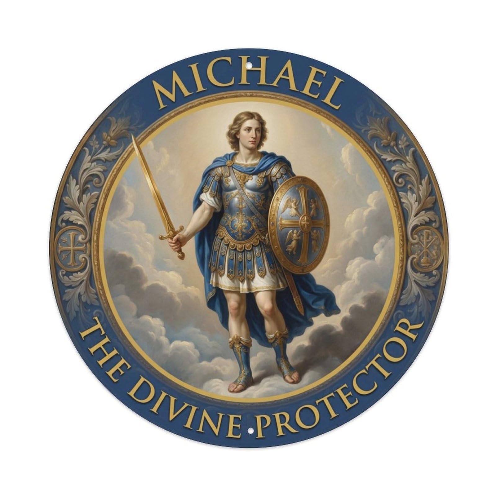 Defender The Divine Protector St Michael Archangel Metal Tin Sign