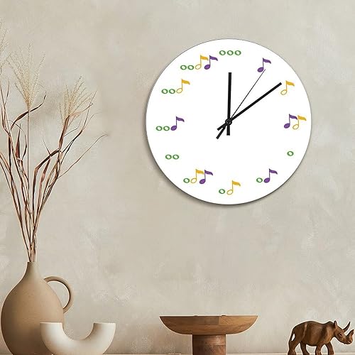 Miniatura 8 de Reloj de pared con aspecto de madera natural, reloj de pared de guitarra acústica, silencioso, redondo, de madera, funciona con pilas, reloj