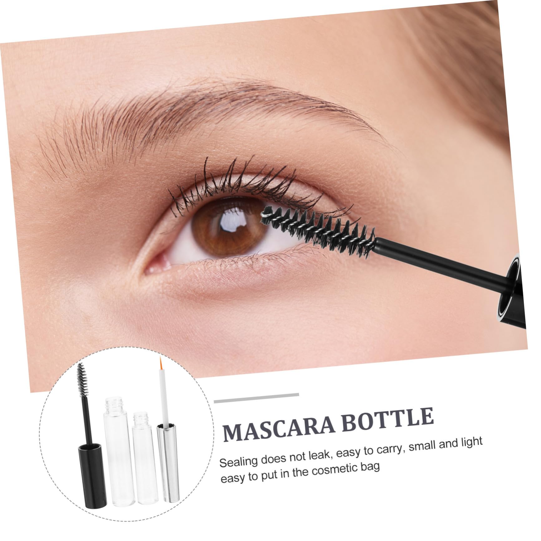 Healvian 6ensembles Tubes Vides Transparent Pour Mascara Et Gloss à Lèvres De Contenants Rechargeables Avec Applicateur Pour Cosmétiques