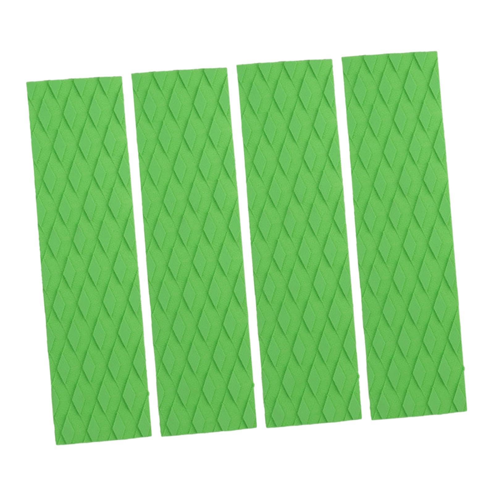 SM SunniMix 4Pcs Surfboard Traction Pads, Boat Decking Sheet, Anti Slip Boat Floor Mat, EVA Deck Grip Pad for Skimboard Skateboard, Green