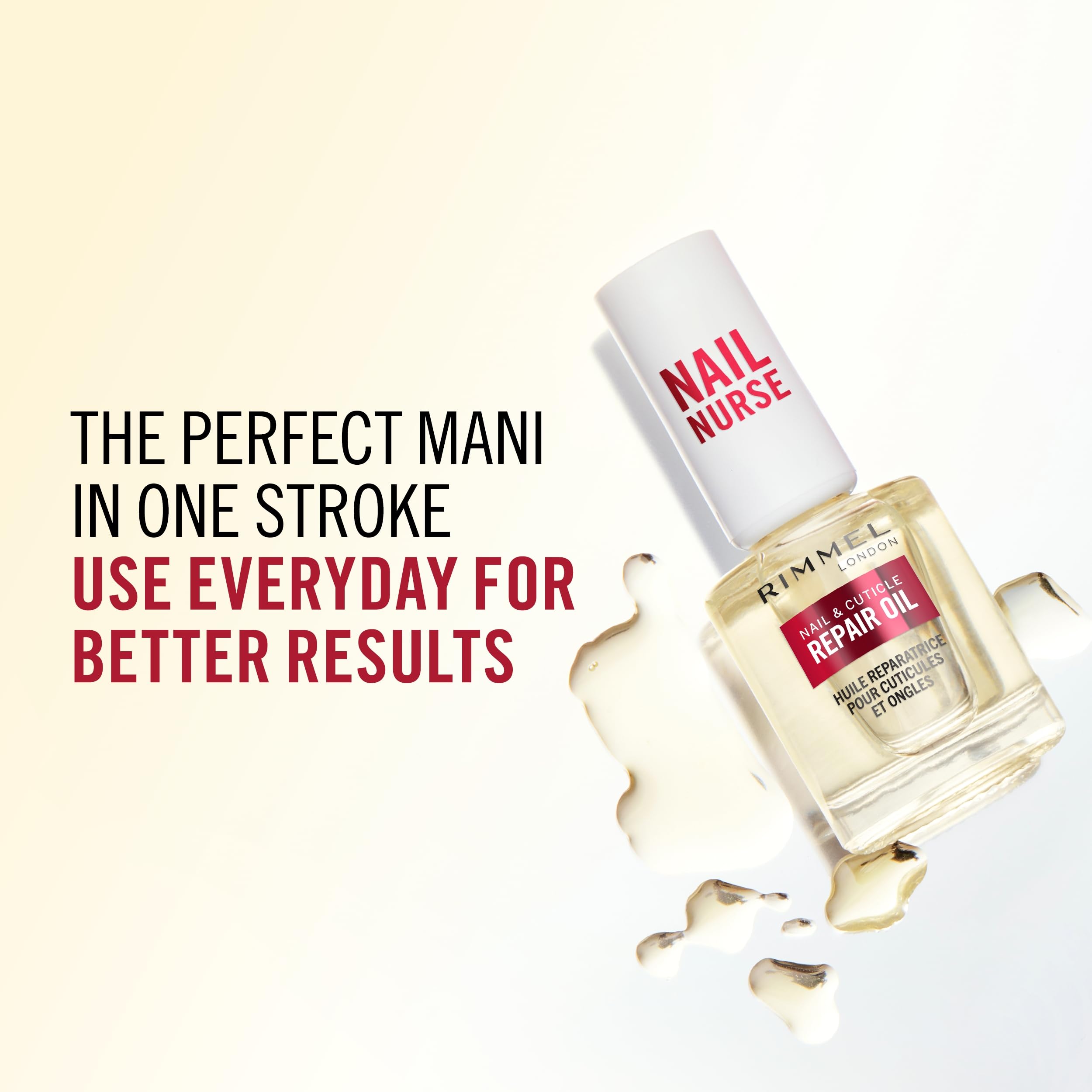 Rimmel London, Nail Care Cuticle Repair Oil, Olio Idratante riparatore per Unghie e Cuticole, Formula Vegana con Vitamina E, 8ml