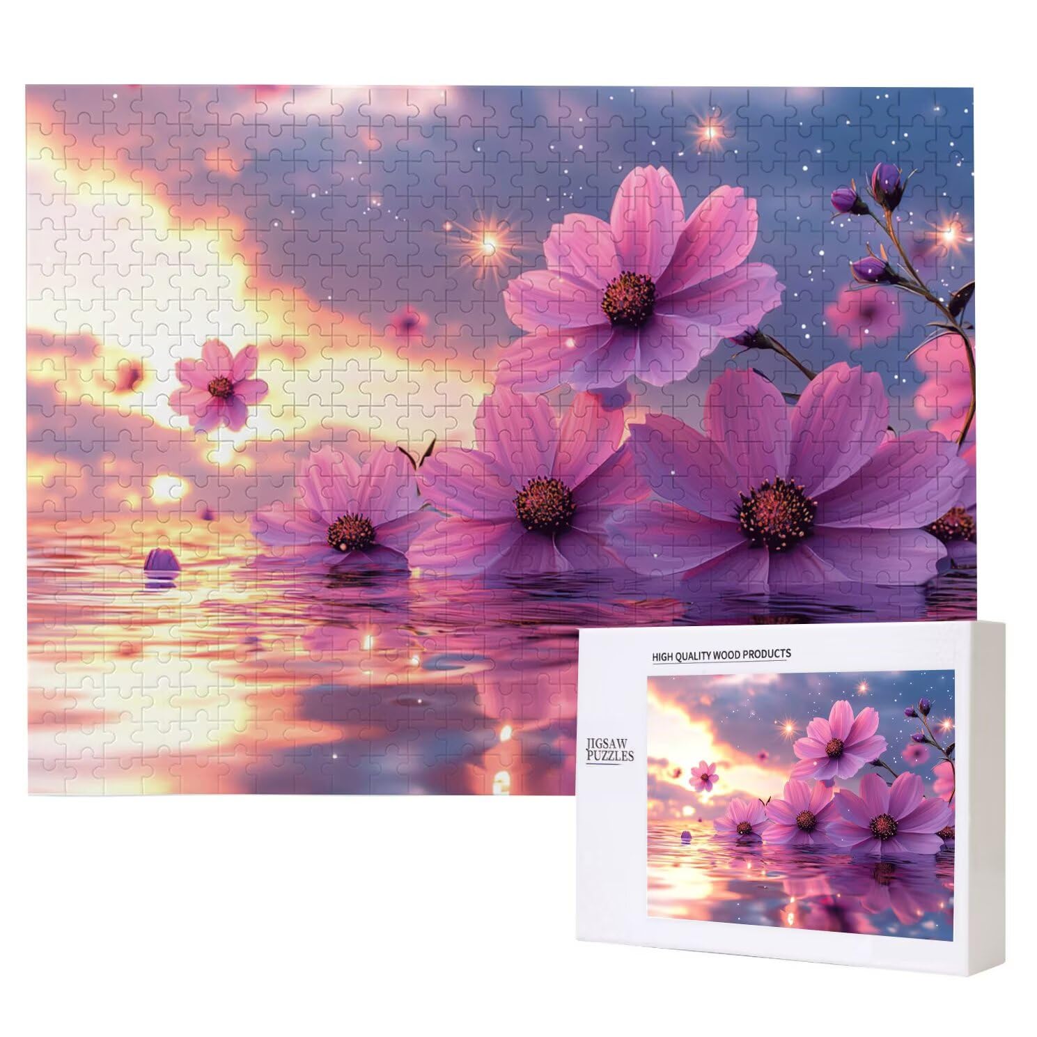 Jigsaw Puzzle, 1000 Pezzi Puzzle Classici, Rosa Puzzle Rilassamento Intelligence, Mpossibile Difficile Puzzles impegnativo per adulti Puzzles per Gioco Familiare, Regalo per Amore Amico Fiori 3 K0F330