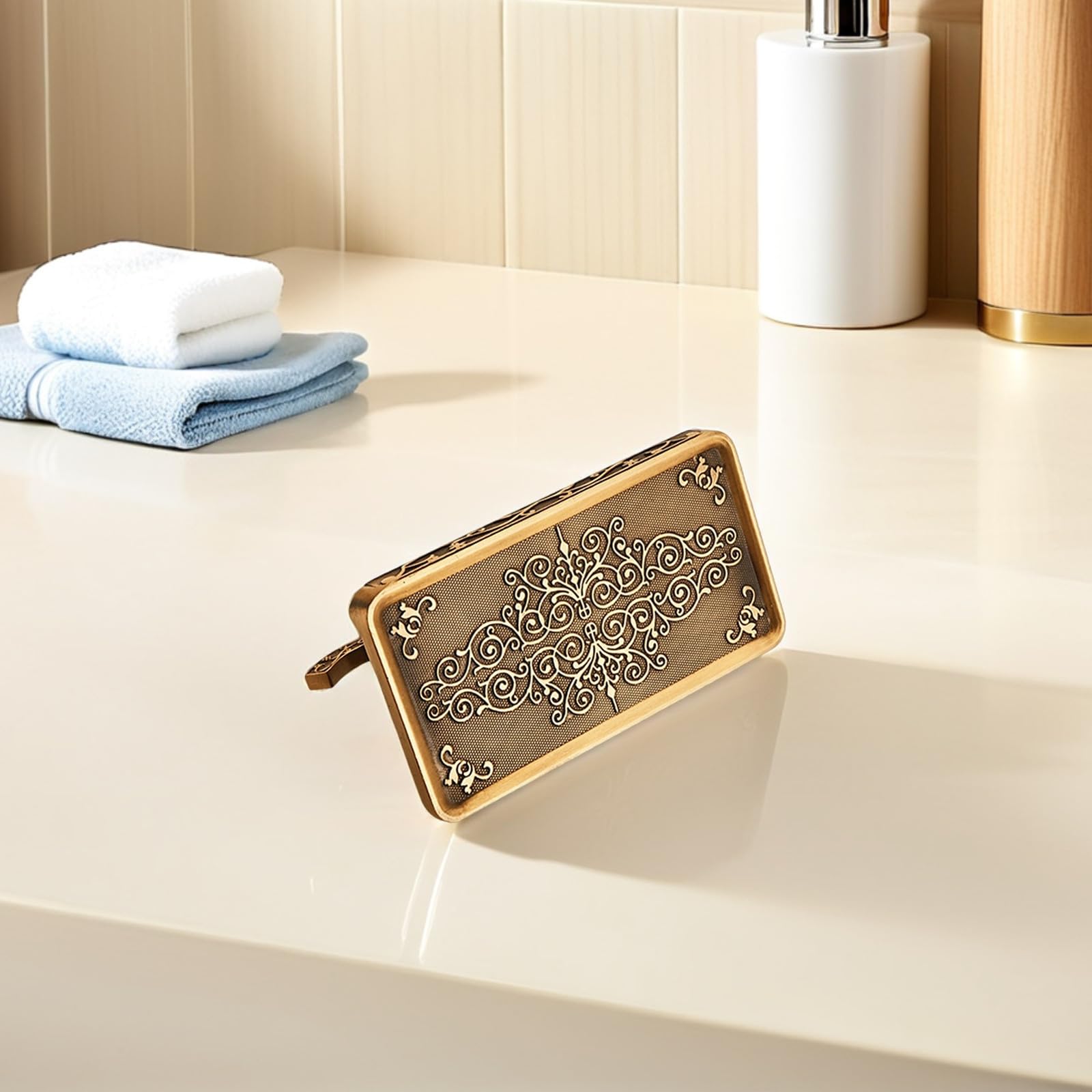 Angoily 2 Unidades Portarrollos de Pared Vintage con Estante y Ganchos para