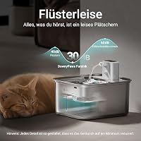 DownyPaws Macska Ivófontána Rozsdamentes Acél Mozgásérzékelős 3L Vezeték Nélküli 8
