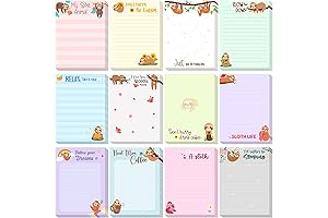 12-Piece Sloth-Themed Sticky Notes: Adorable Reminders for Sloth Enthusiasts