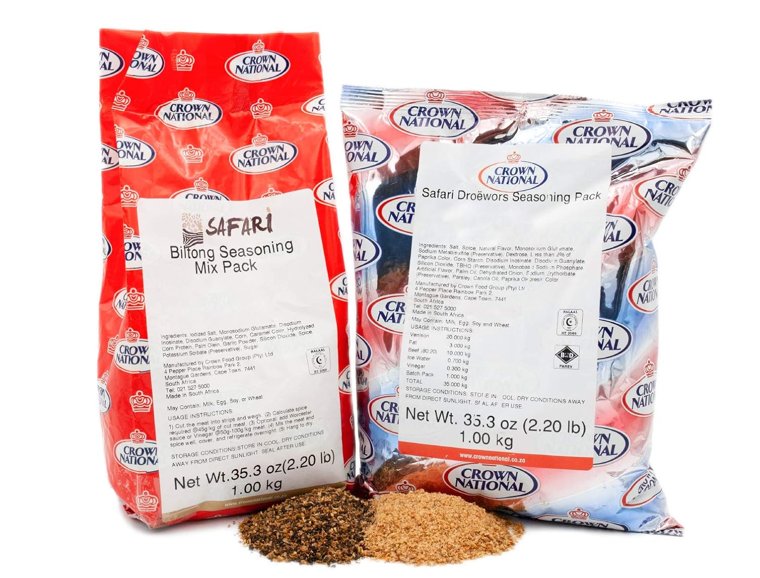 Safari Biltong Seasoning 35.3 oz 1.0kg  Safari Droewors Seasoning 35.3 oz 1.0kg Seasoning Combo Pack