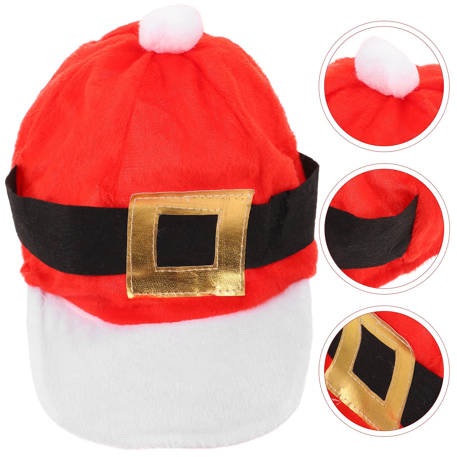 Healvian Weihnachtsmütze mit Gürtel Kochmütze für Caterings Weihnachtspartyhut Unisex-einheitsgröße Strapazierfähig Leuchtende Farben
