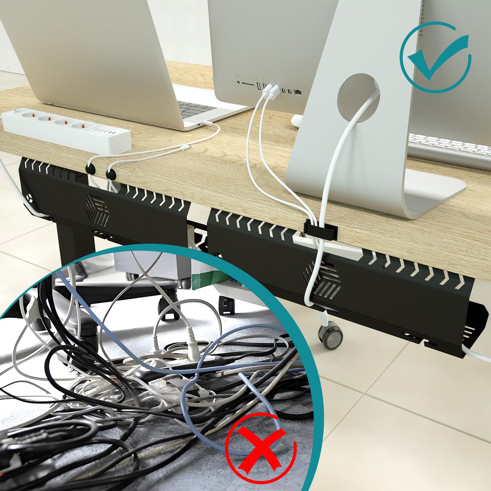 Kabelkanal Für Den Schreibtisch – Metall-Wanne Für Steckdosenleisten & Kabel