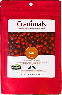 Cranimals Gold Cranberry Powder for Cats - Vegan DHA Omega 3, Urinary Health Support - Two Pure Ingredients, No Additives - Replace Fish Oil with Cranberry Antioxidants- 120g/ 4.2 Oz Bag