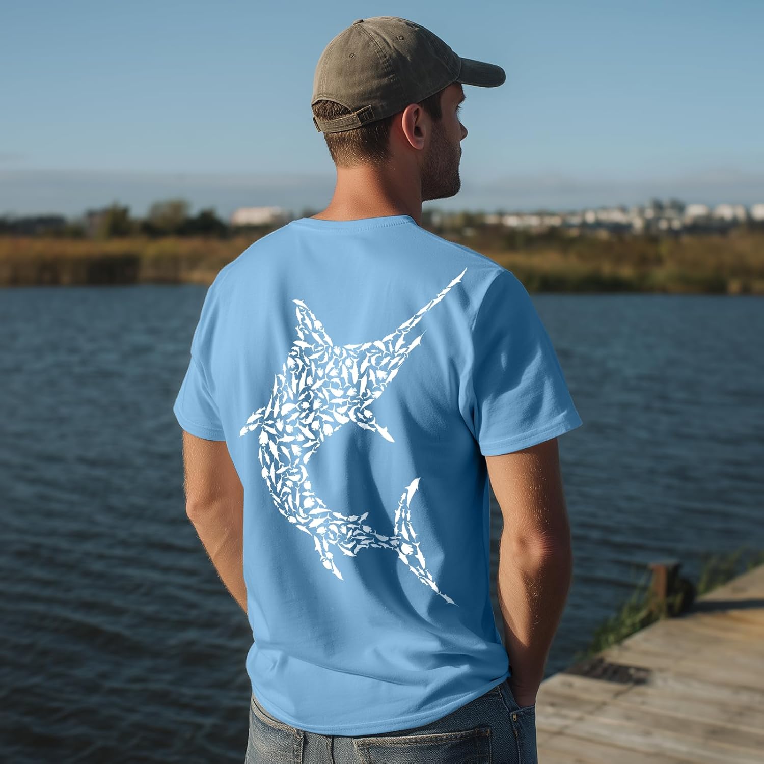 Palmyth Fishing Shirts for Men Short Sleeve Sun Protection T Shirt UPF 50+ Quick Dry Tee - Image 2