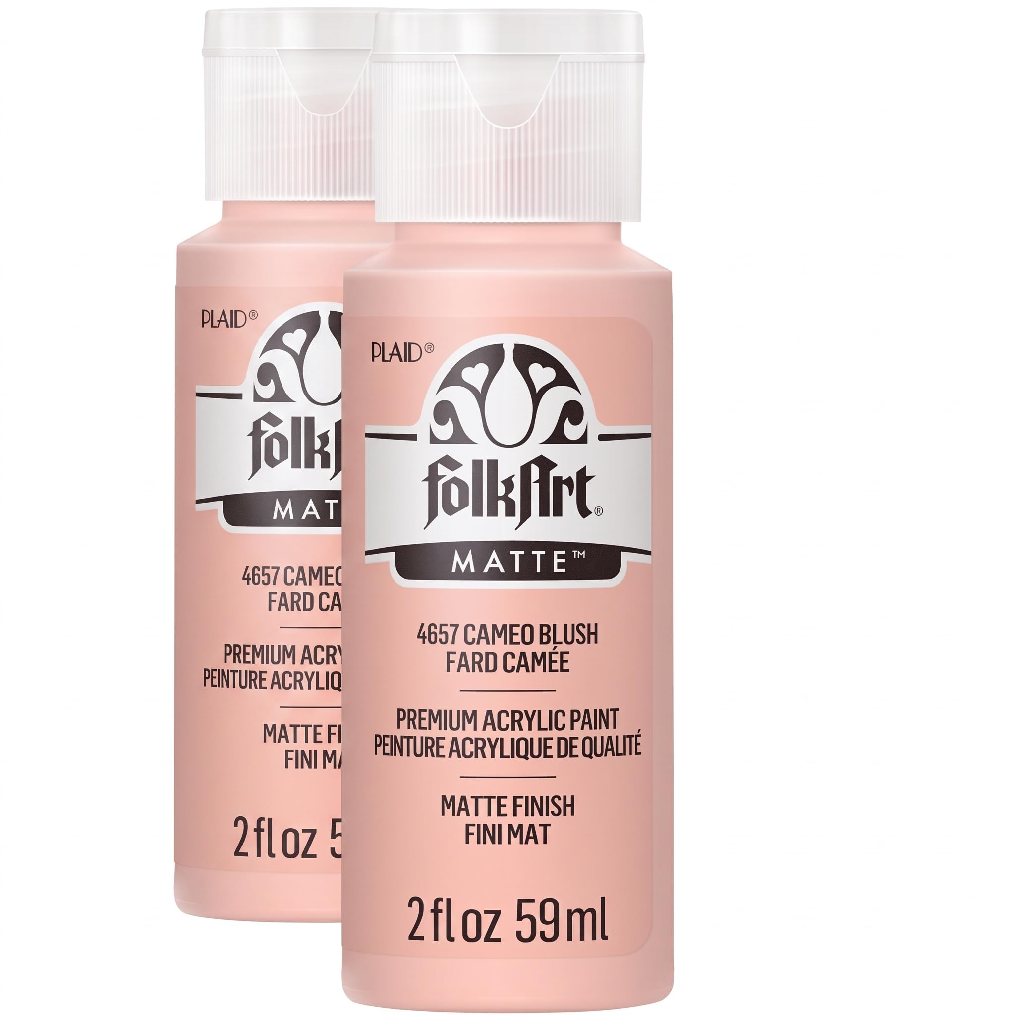 FolkArt Acrylic Paint, 2 oz, Cameo Blush (Pack of 2)
