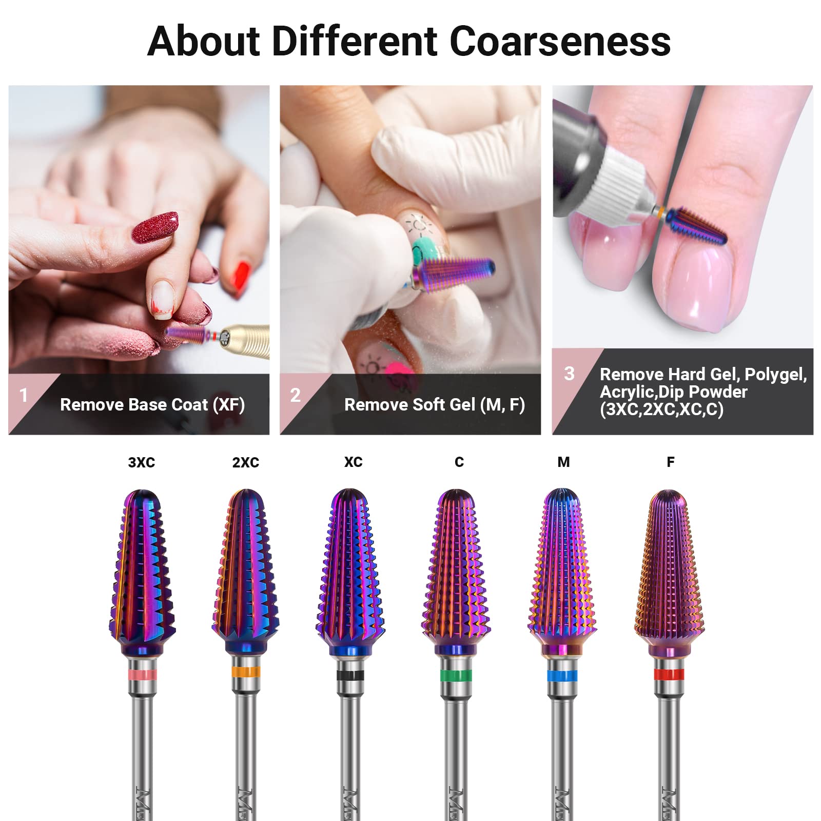MelodySusie Safety Nail Drill Bits, 3/32'' Smooth Round Top Small Barrel Carbide Bits - Image 4