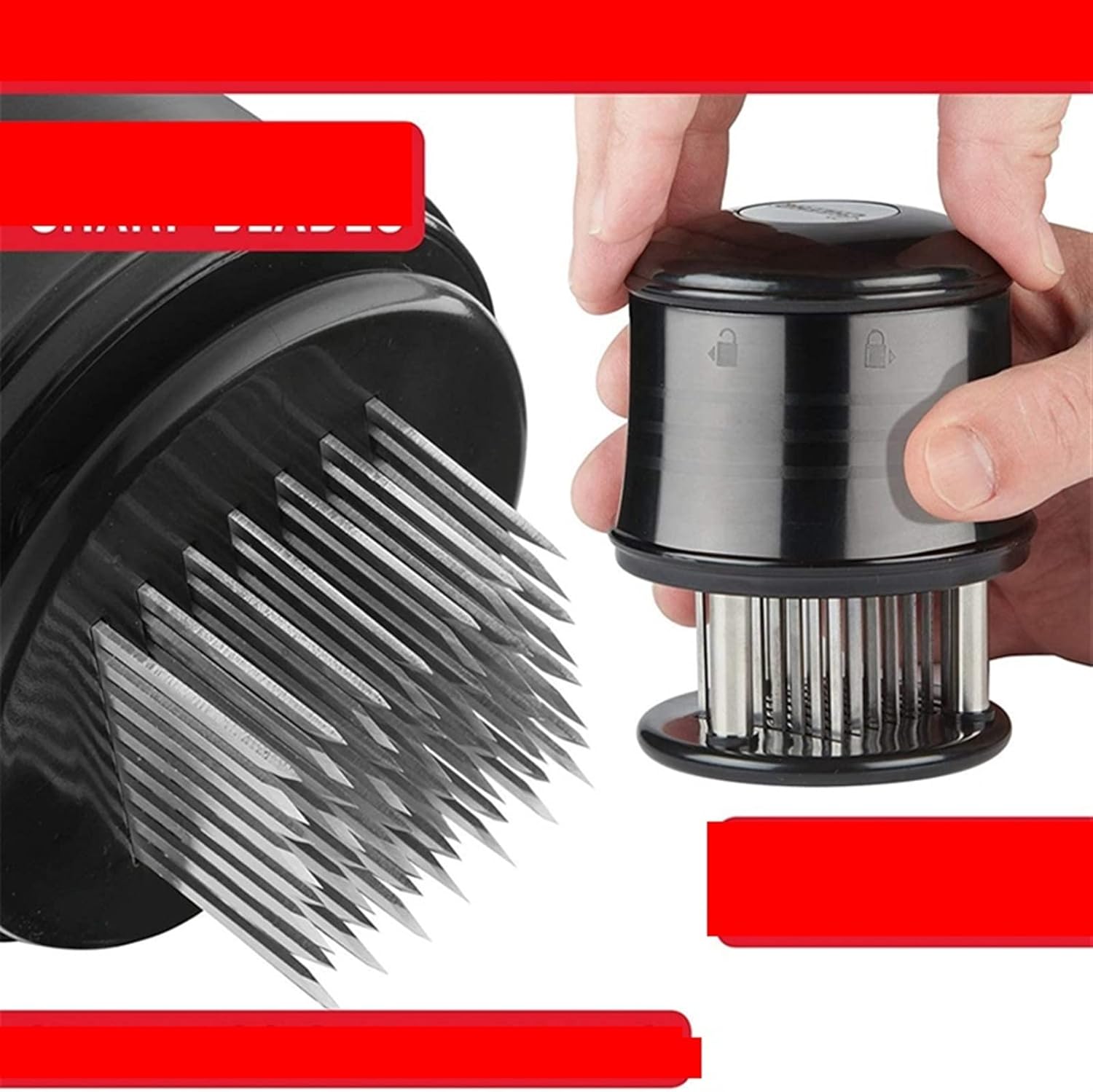 Food Hammer Needle Meat Tenderizer Stainless Steel Knife Meat Beaf Steak Mallet Meat Tenderizer Hammer Pounder Cooking Tools