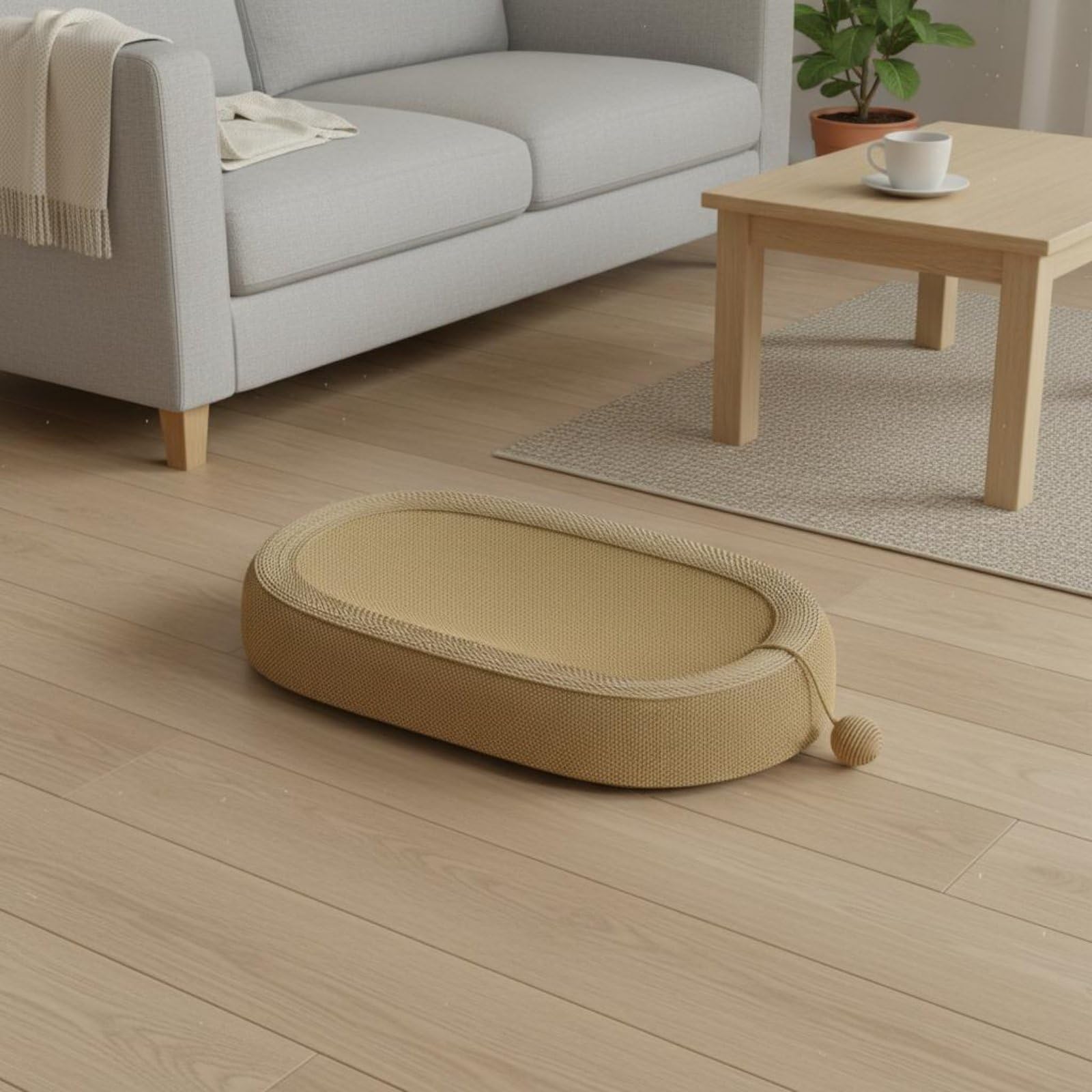 Tavoletta Tiragraffi Gatto Tappetino Letto Cuccia Nido in Sisal Compatto Senza Detriti con Palla Sospesa per Attività Adatta per Appartamento Famiglia