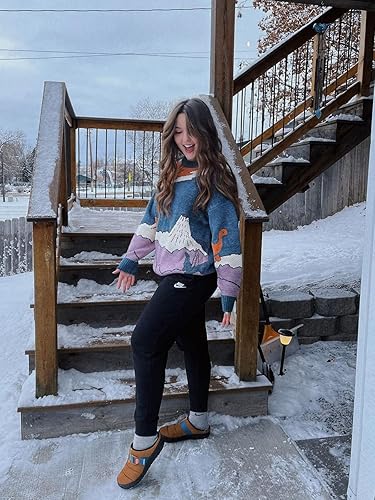 Miniatura 2 de Aelfric Eden Suéter de punto de dinosaurio de gran tamaño para hombre, suéter vintage de dibujos animados, suéter de manga larga para Navidad