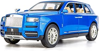 TGRCM-CZ1/24 Scale Rolls-Royce Cullinan SUV Model Car Toy, Zinc Alloy Pull Back Diecast Toy Cars with Sound and Light for Kids Boy Girl Gift(Blue)