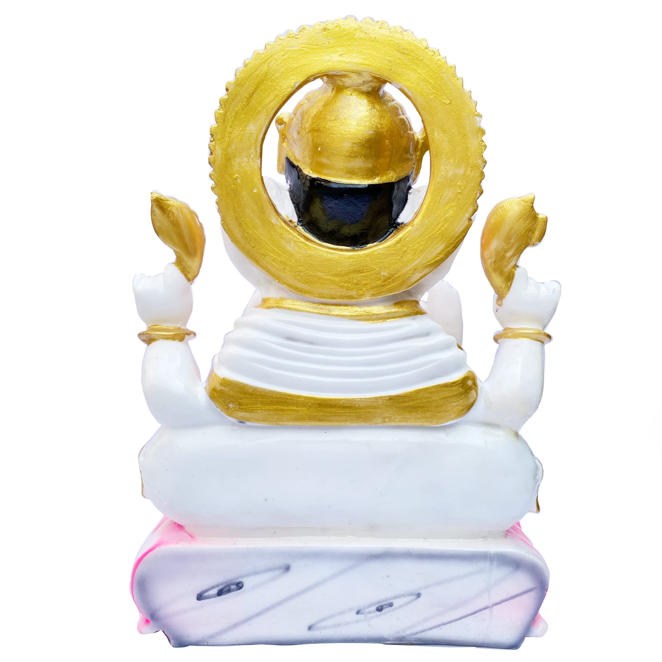 KRISHNAGALLERY1 Marble Dust White Ganesh Ji Murti Ganpati Ji Ganesha Murti Statue Idol for Pooja Room Home Temple Office Decor Big Large Size 12 Inch 2