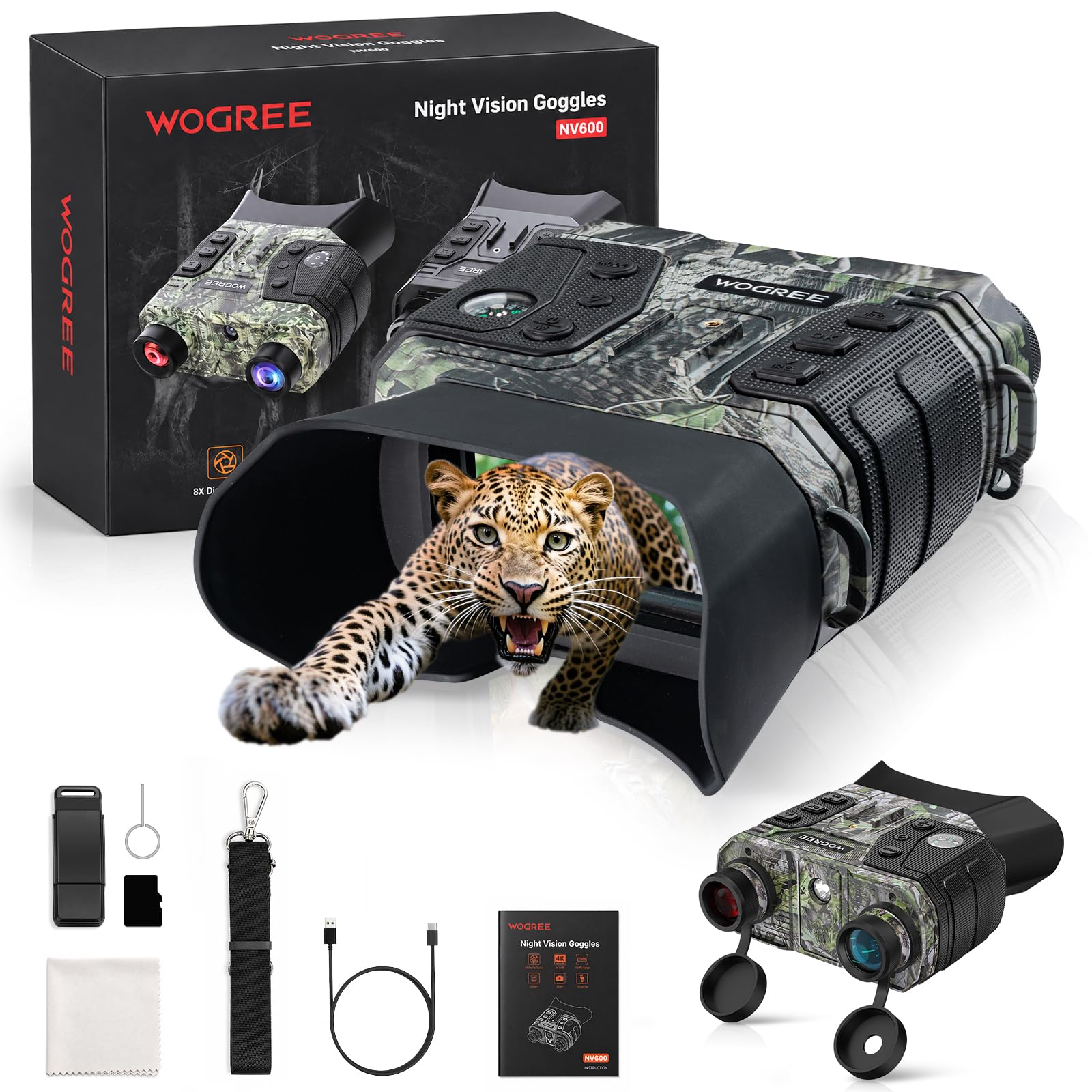 4K Night Vision Goggles, 36MP Photo, 1300FT Range, Gift for Men