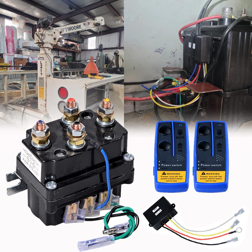 Astra Depot 12V 250A Winch Solenoid Contactor Relay for 2000lbs-5500lbs ATV UTV Winches Replacement for ATV UTV Boat 4x4 Vehicles with 2X Twin