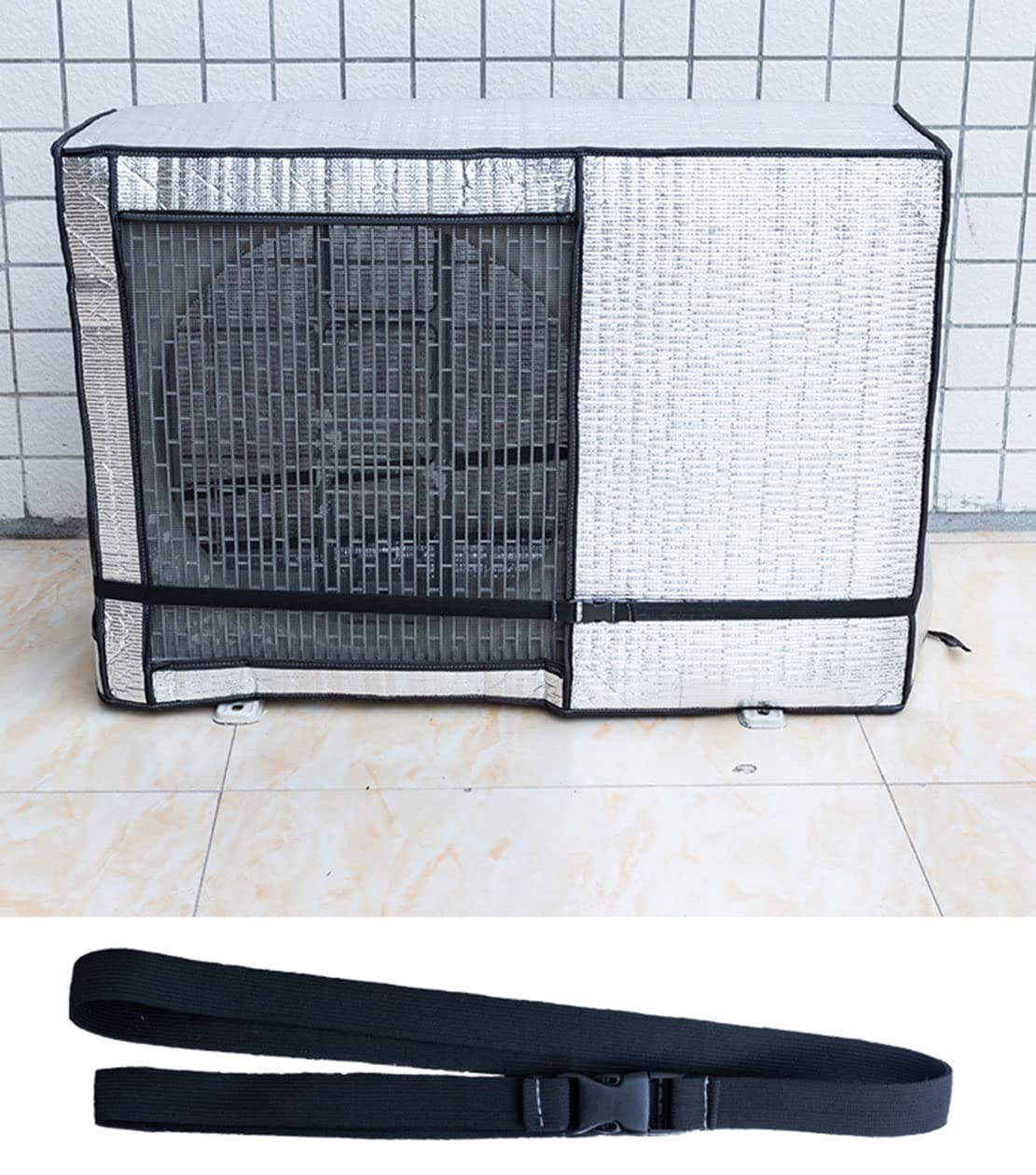 Couverture extérieure de climatiseur Fait de Film d'aluminium Anti-poussière Housse Climatiseur Exterieur Couverture extérieure de climatiseur Anti-poussière (Ouvert,100*42*79cm)
