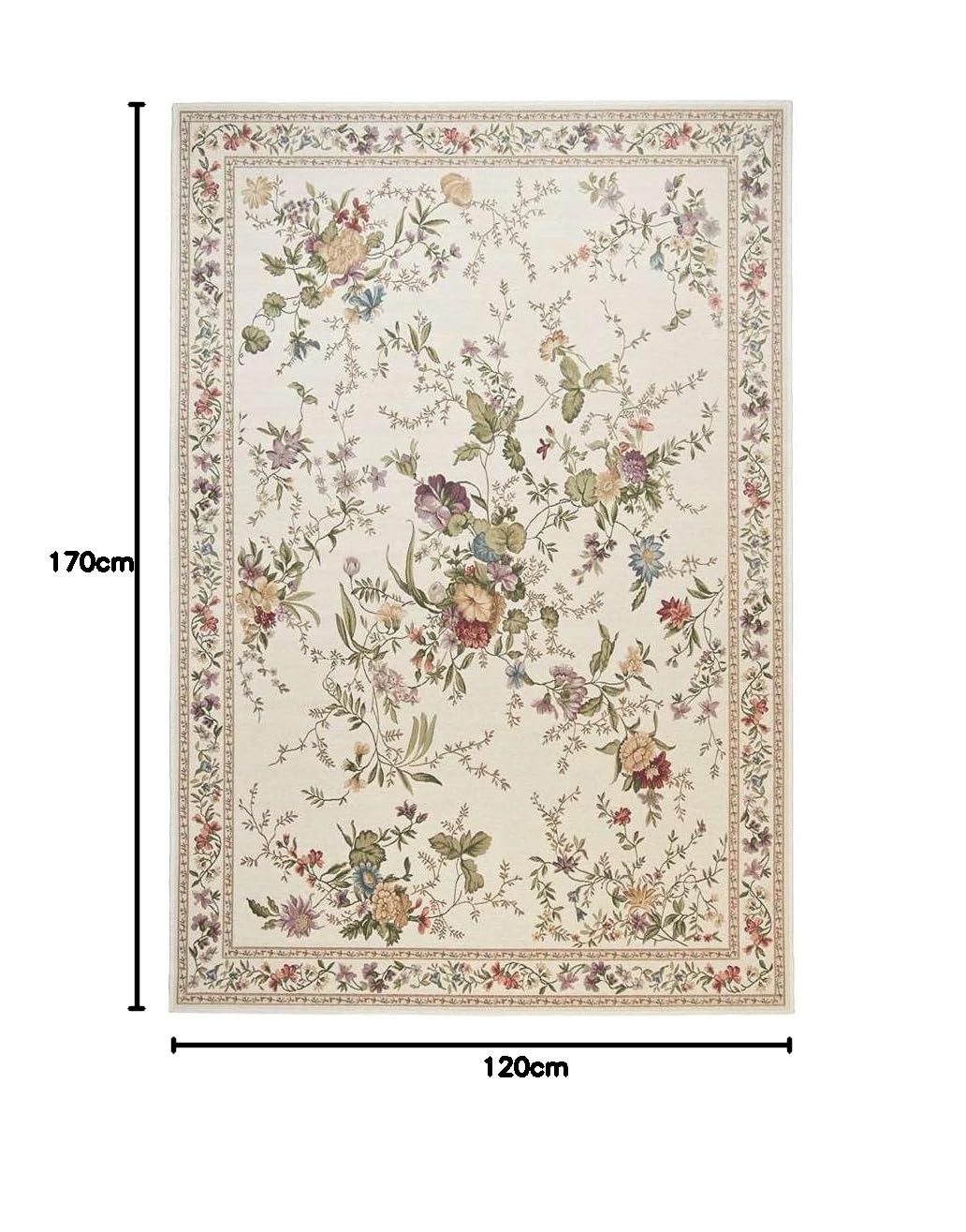 Theko Sona-Lux Tapis classique floral Crème