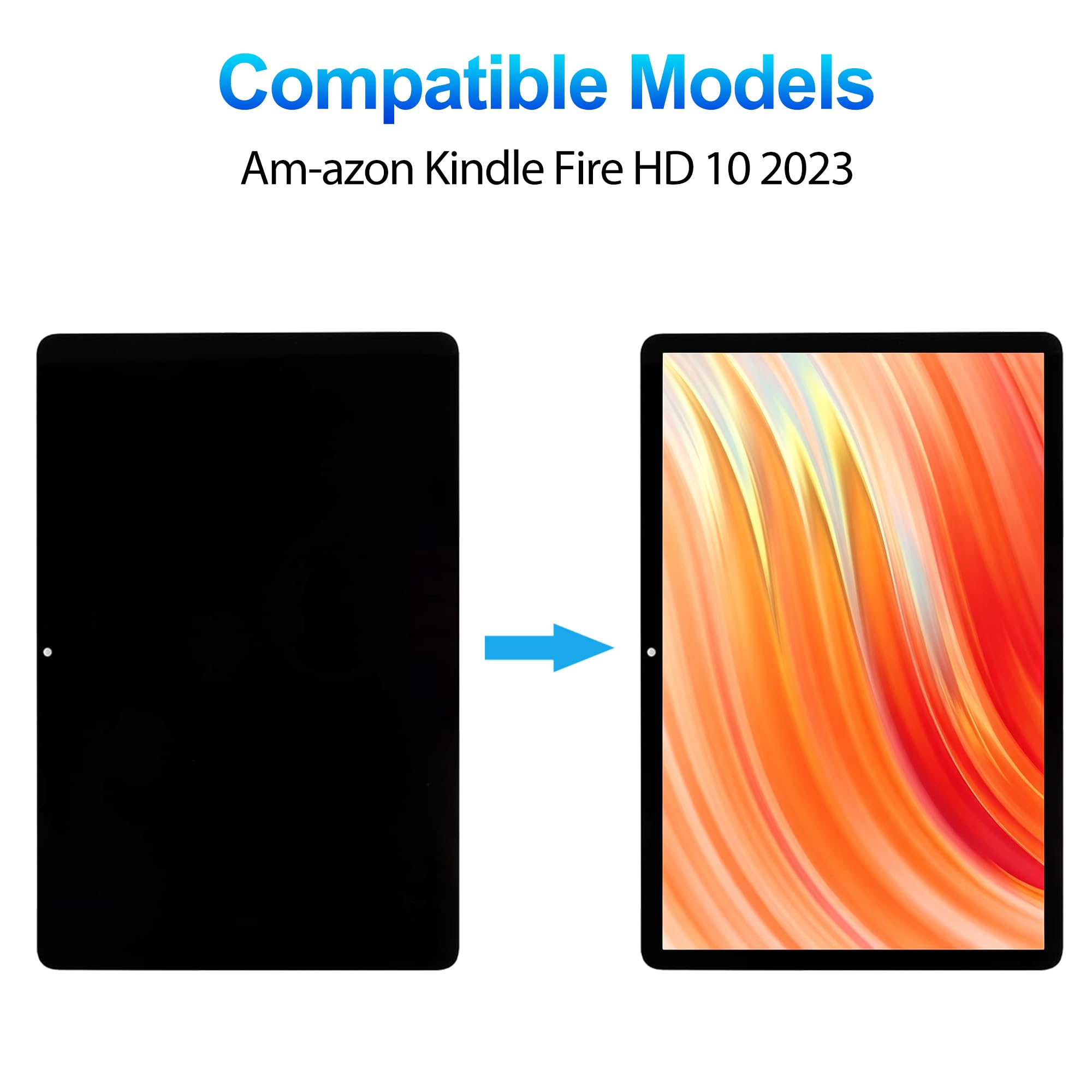 Duotipa Neu 10.1" LCD Display Kompatibel mit Amazon Kindle Fire HD 10 2023 LCD Display Touchscreen Digitizer Montage mit Reparatur Tools Kit Black