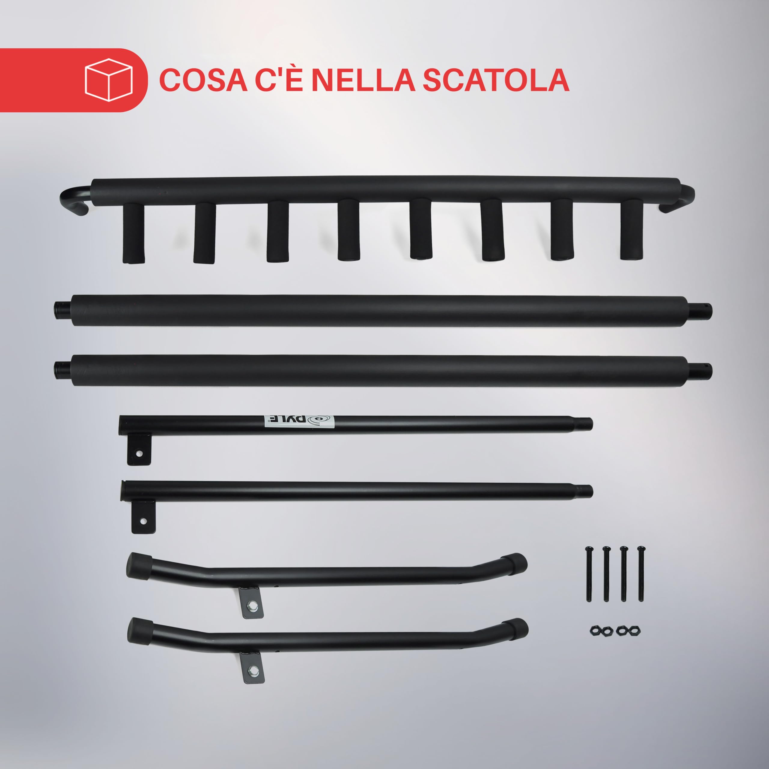 Pyle Supporto Chitarra a 7 Livelli e Pieghevole Universale, Porta Chitarra da Terra, Stand Chitarra, Poggia Chitarra, Guitar Stand con Fodera Antiscivolo in Gomma, Nero