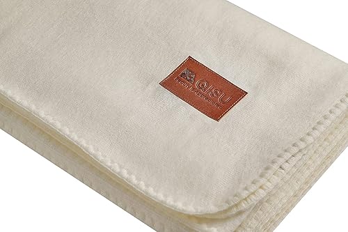 Miniatura 2 de QISU Manta de lana de alpaca  Grande, hermosa, cálida, sólida, 85 x 65 pulgadas  Ultra suave, hipoalergénica y transpirable  Tela que no pica ni