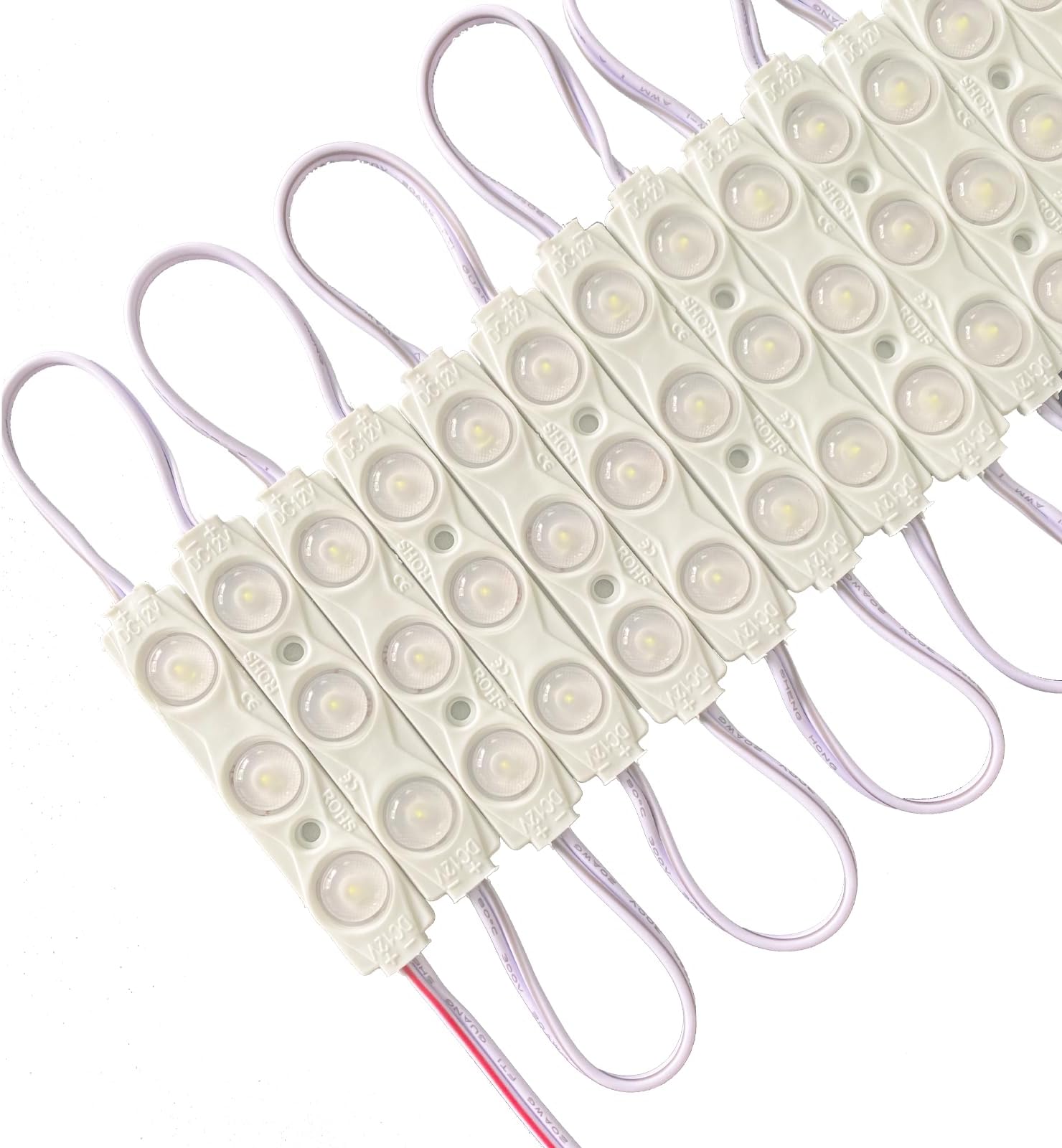 LED Module,Replacement Lights for Inflatables White 20pcs 9.8 Ft 2835 SMD 150LM Per LED Module IP65 Waterproof Christmas Inflatables Light for Letter Sign with Tape Adhesive Backside (White)