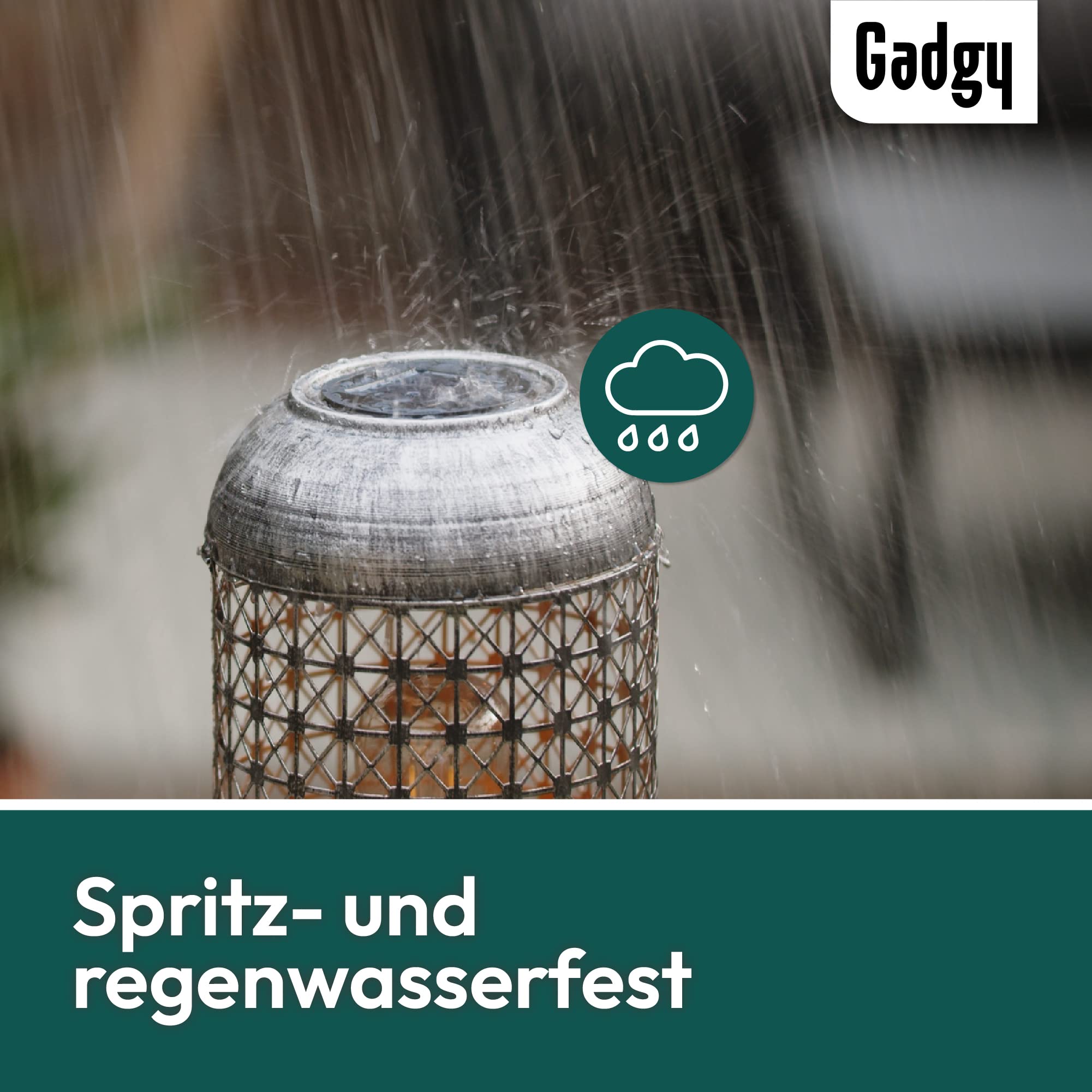 Gadgy Outdoor Stehlampe LED solar - Wasserdichte Stehlampe Garten außen - Solar Standleuchte für nachhaltige Beleuchtung - LED Außenstehleuchte Dreibein - Solar Lampe Outdoor
