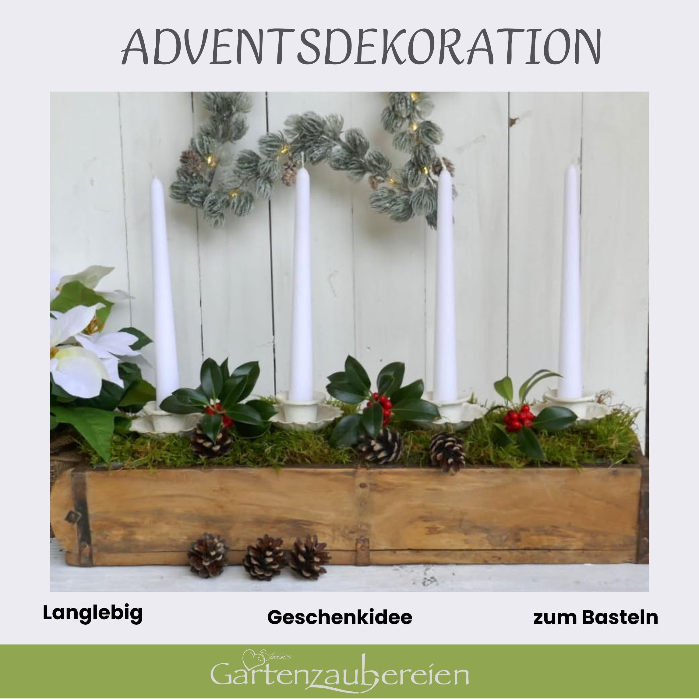 Adventszahlen Kerzenhalter 1-4 - Shabby Chic Kerzenständer Set